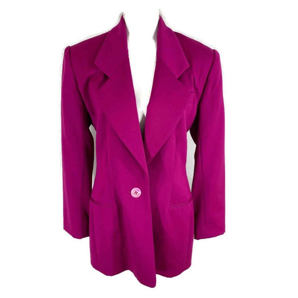 Michael Kors magenta pink purple wool blazer